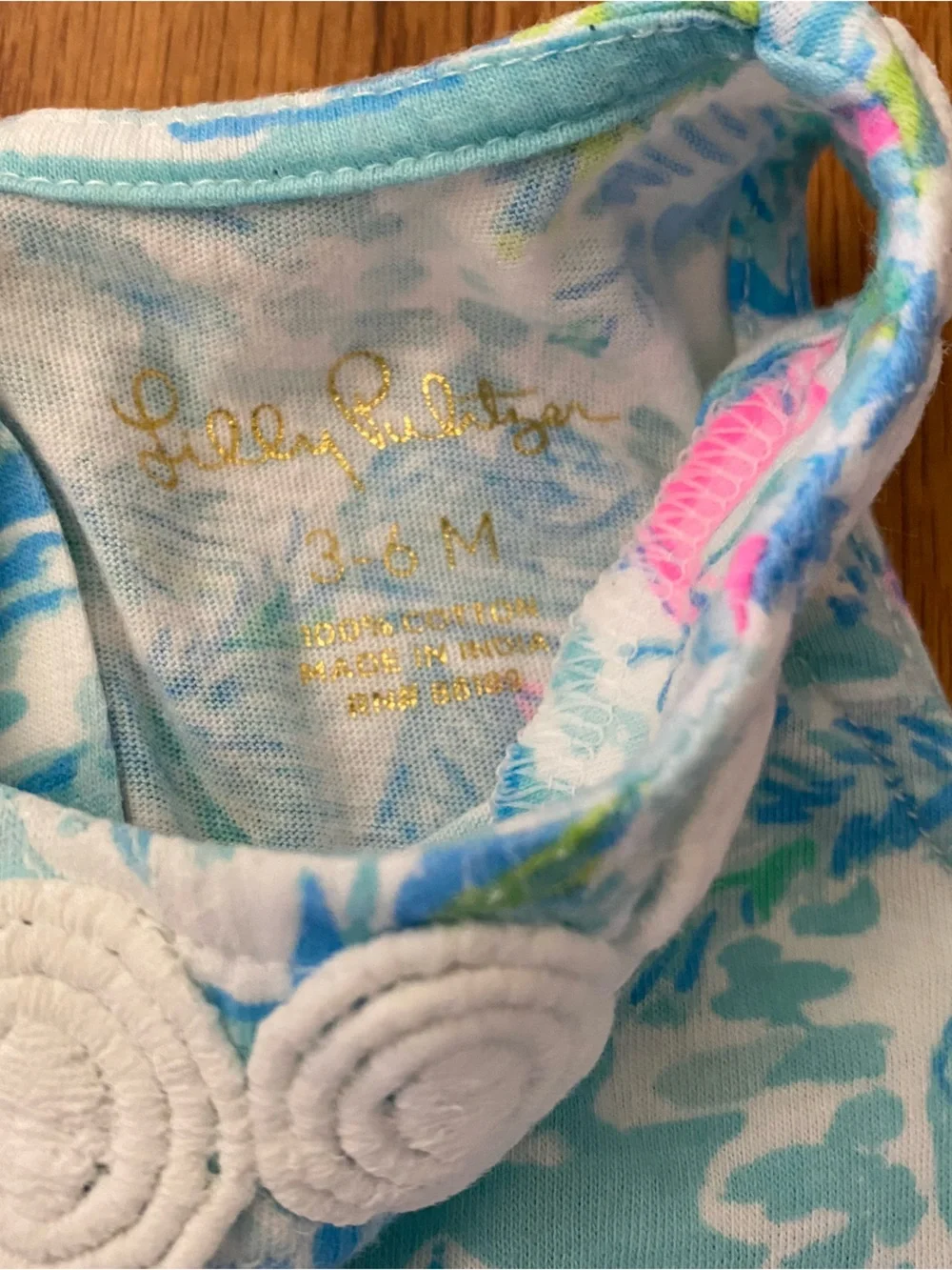 Lilly Pulitzer Cotton Jersey Multicolor Tropical Print Baby One-Piece